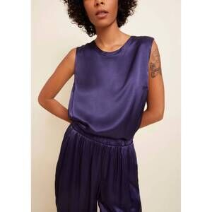 NEW NATION LTD rachel tie back shell tank top in navy